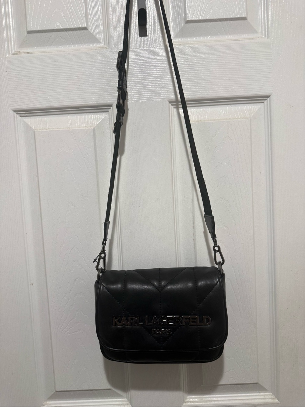 Karl Lagerfeld Black Quilted Crossbody Bag EUC